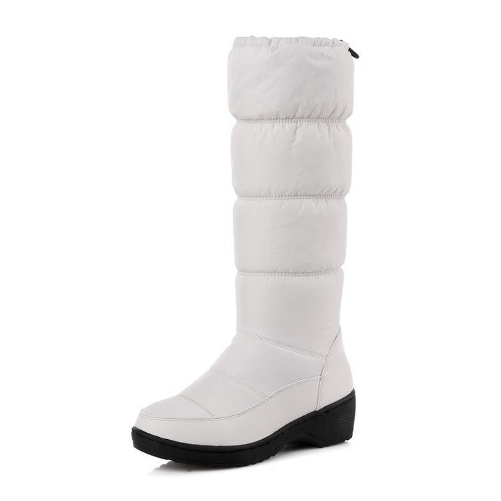Water-proof Antiskid Knee High Snow Boots Wedge Heels for Woman