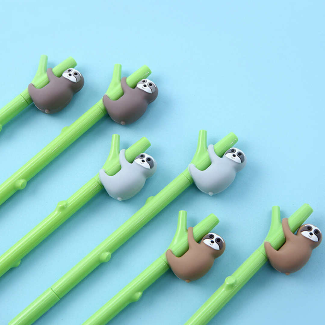 3 Pc Cute Kawaii Tree Sloth Gel Pen Set