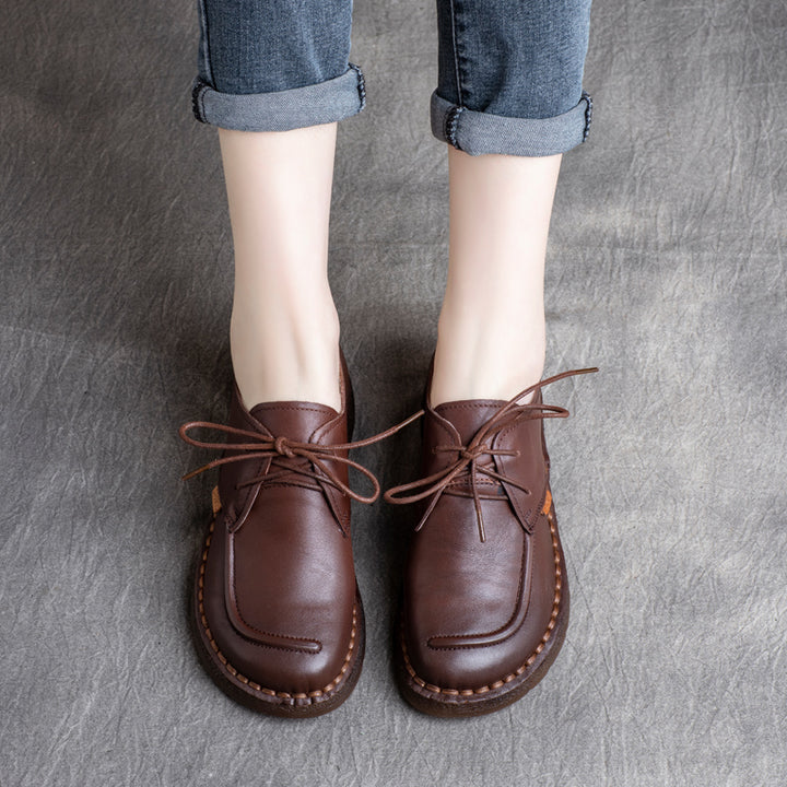 Women's Handmade Leather Lace Up Shoes