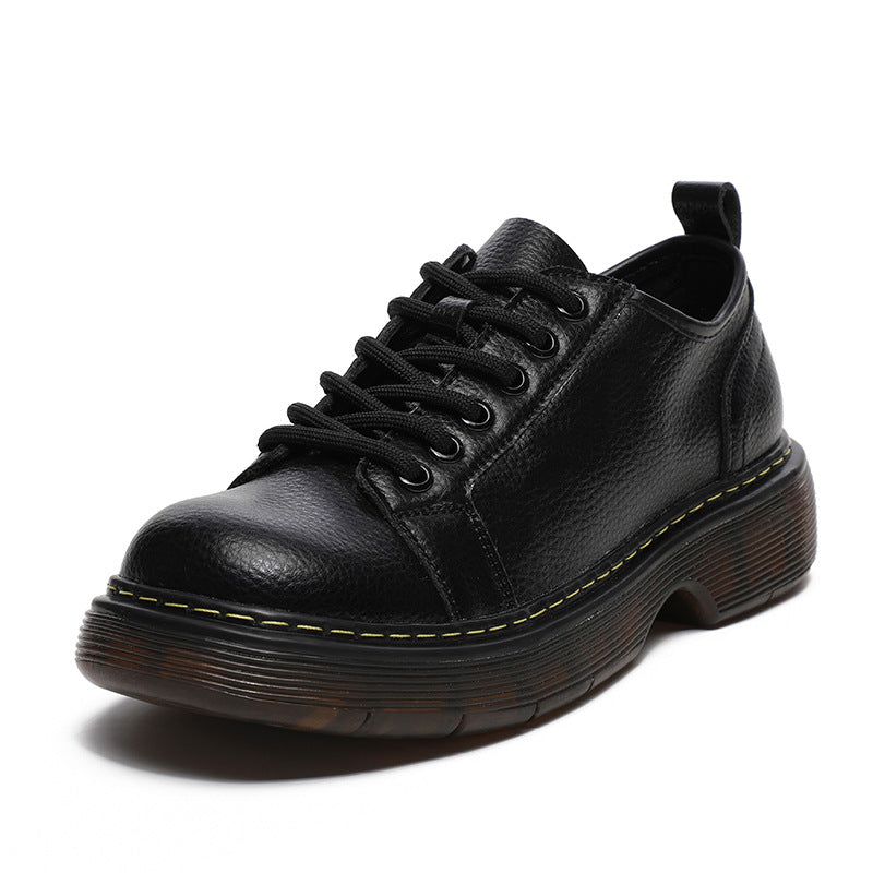 Womens Platform Oxfords Shoes Lace Up Flats Leather Loafers