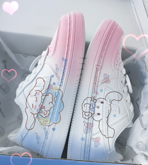 Cute Print Dog Pastel Preppy Sneakers Aesthetic Shoe