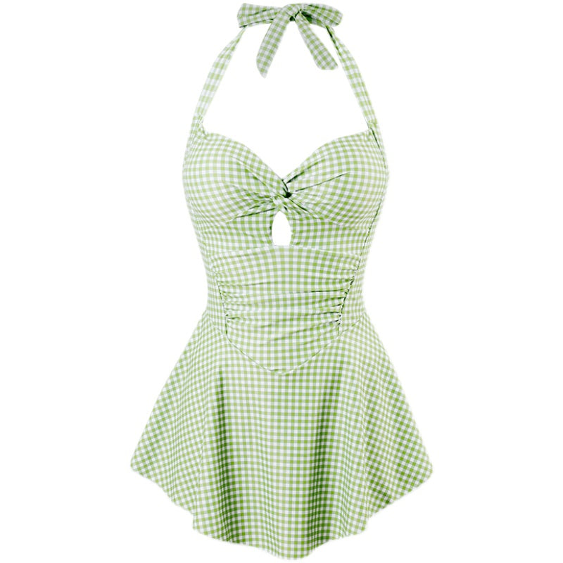 Soft Girl Aesthetic Hanging Neck Halter Swimsuit