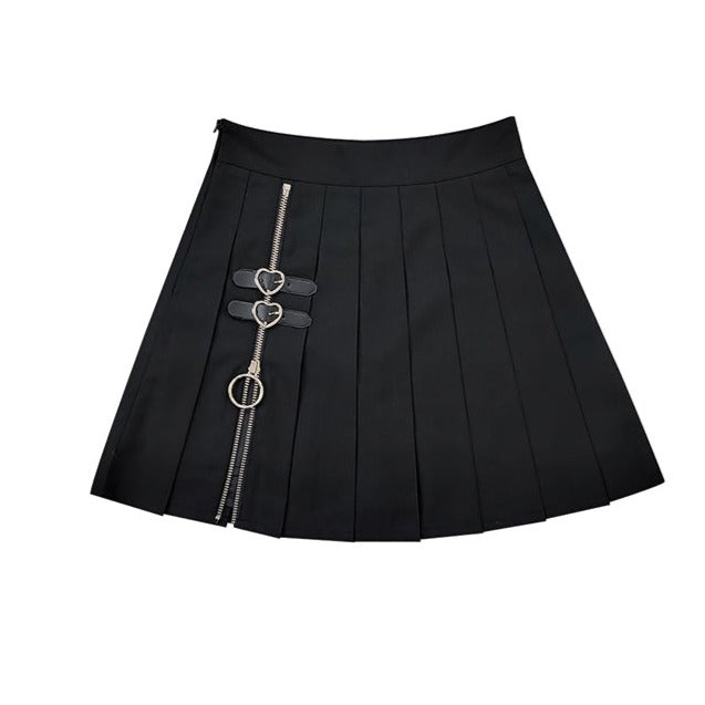 Coquette Split Zip A-Line High Waist Skirt