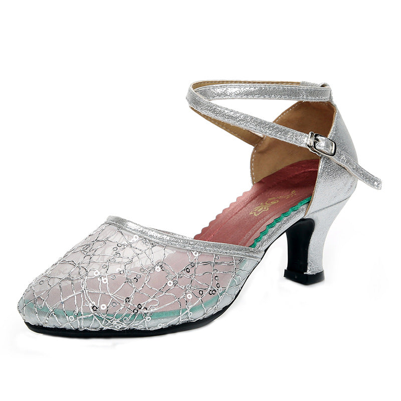 Women's Dance Sandals Fashion Prom Ballroom Latin Shoes Dressy Heels
