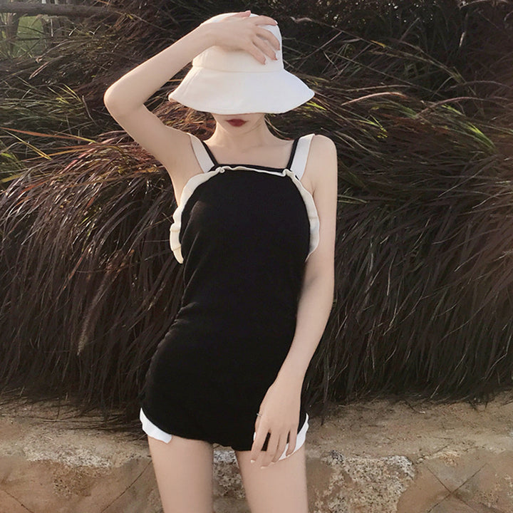 Women Cute Ruffled Sleeveless Monokini Swimsuit One Piece