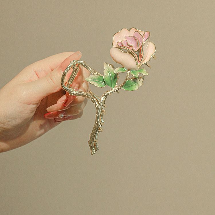 Mental Rose Hair Clip Hair Claw Barrette Clamp Jaw for Women