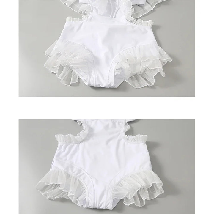 Off The Shoulder Flouncing Swimsuit
