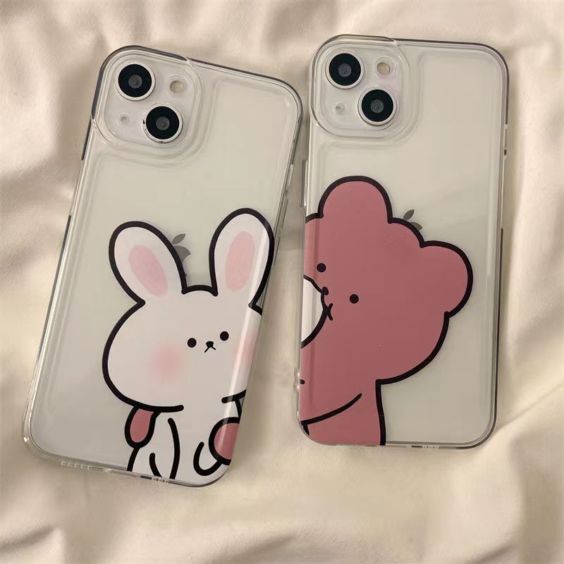 Cute Cartoon Couples Bunny Bear Matching Phone Case