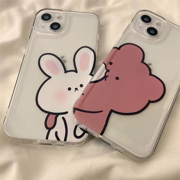 Cute Cartoon Couples Bunny Bear Matching Phone Case