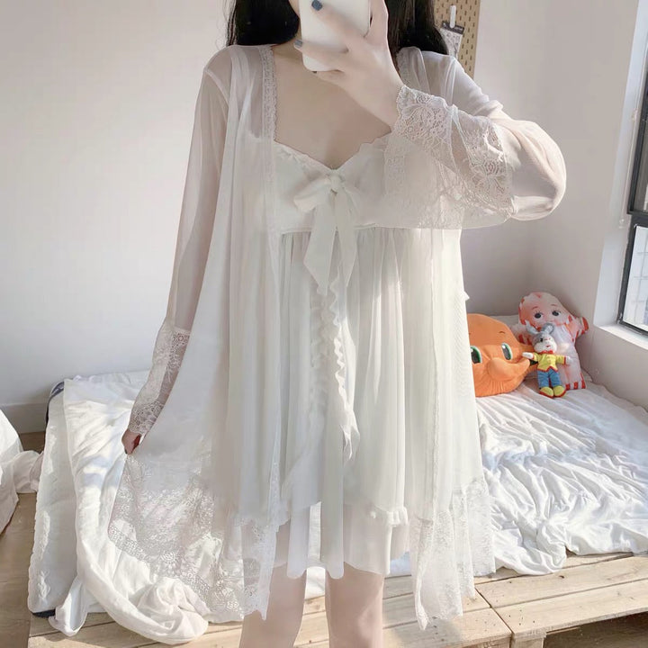 Fairy Soft Nightgown Two-piece Set Dress