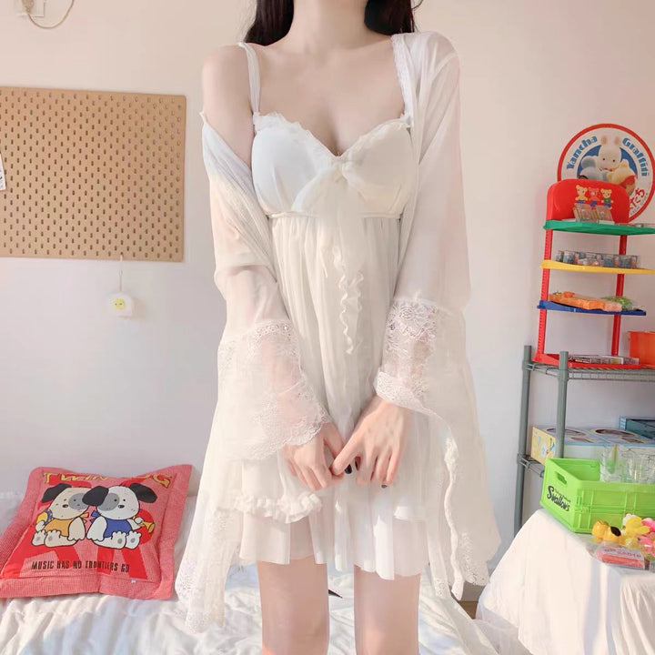 Fairy Soft Nightgown Two-piece Set Dress
