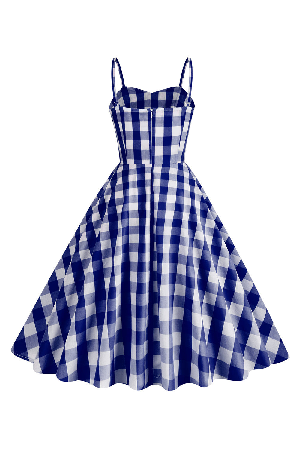 Spaghetti Straps Plaid 1950s Dress