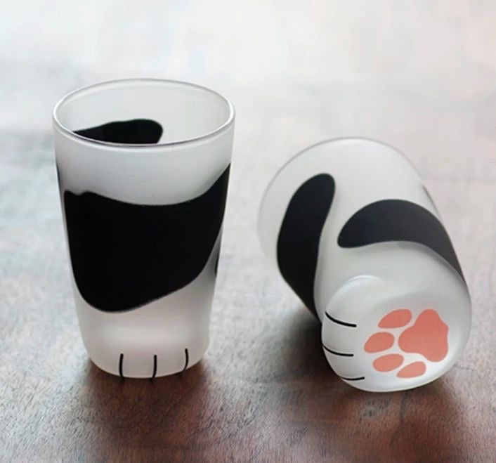 Kawaii Cute Cat Paw Glass Cup