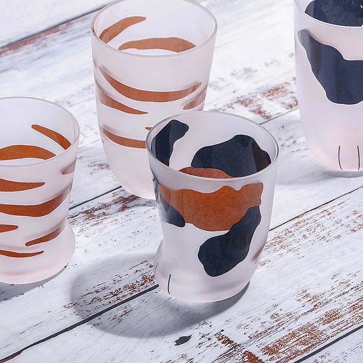 Kawaii Cute Cat Paw Glass Cup