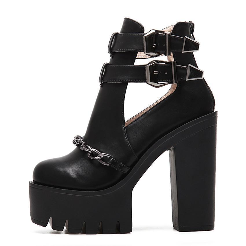 High Heels Platform Shoes Gothic Ankle Boots