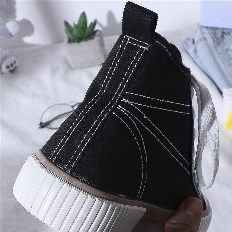 Womens Cute Bear Canvas Sneakers High Top