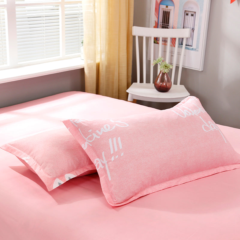 Kawaii Rabbits Print Pink Bedding Set