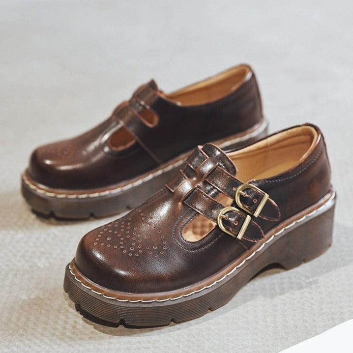 【最終値下げ】MaryJane Polarization Shoes Brown Mary Jane Polarization Shoes｜メリージェーンシューズ – MARTE