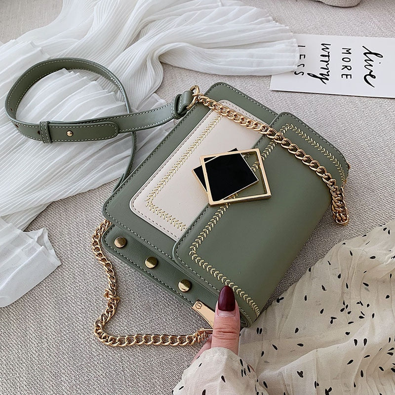 Chain Pu Leather Crossbody Bags For Women