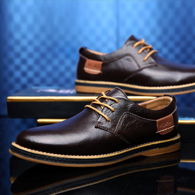 Men Oxford Genuine Leather Business Shoes Plus Size 14