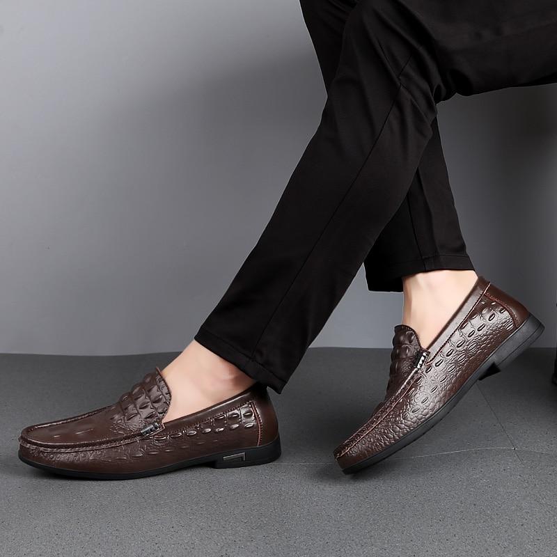 Men's Crocodile Business Leather Loafers