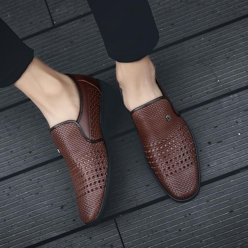 Men's Summer Genuine Leather Loafers Plus Size