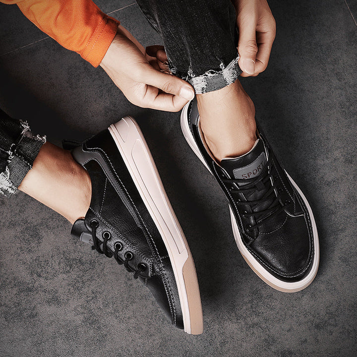 Men Skate Boy Sneakers Leather Shoes