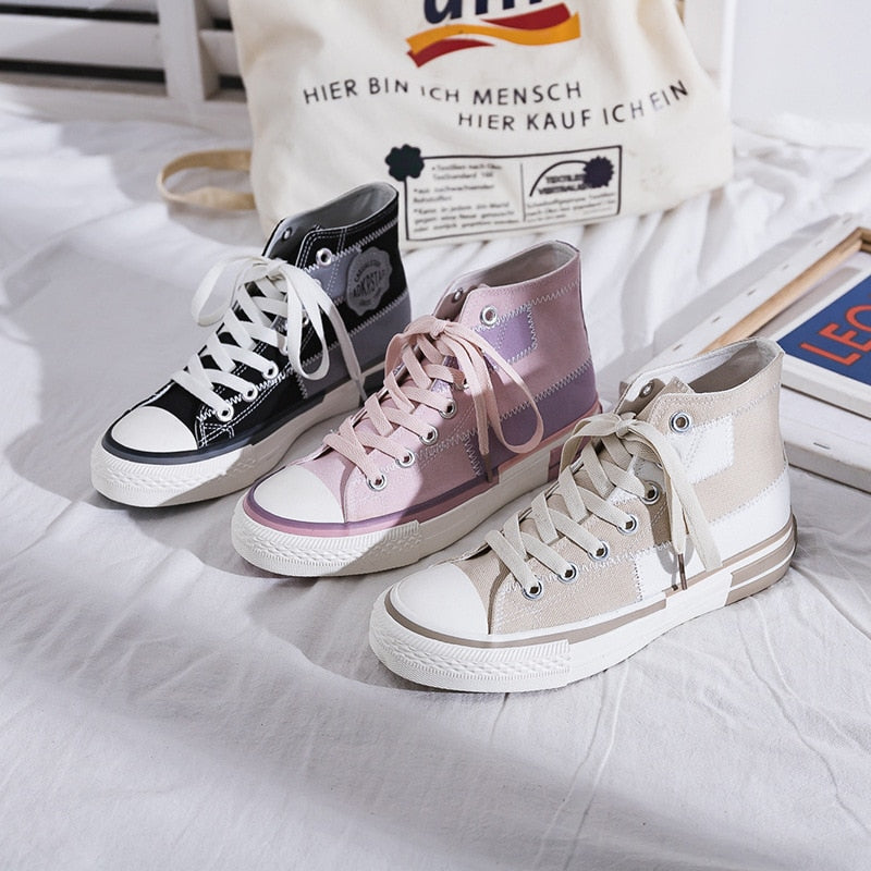 Sweet Color Canvas Sneakers High Top