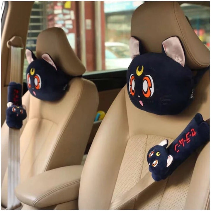 Sailor Moon Inspired Car Seat Headrest Neck Pillow Seatbelt Cover Accessories
