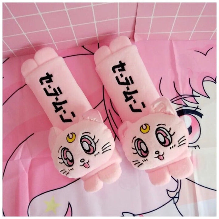Sailor Moon Inspired Car Seat Headrest Neck Pillow Seatbelt Cover Accessories