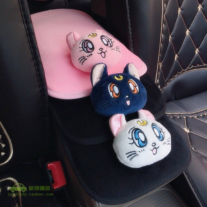 Sailor Moon Inspired Car Seat Headrest Neck Pillow Seatbelt Cover Accessories