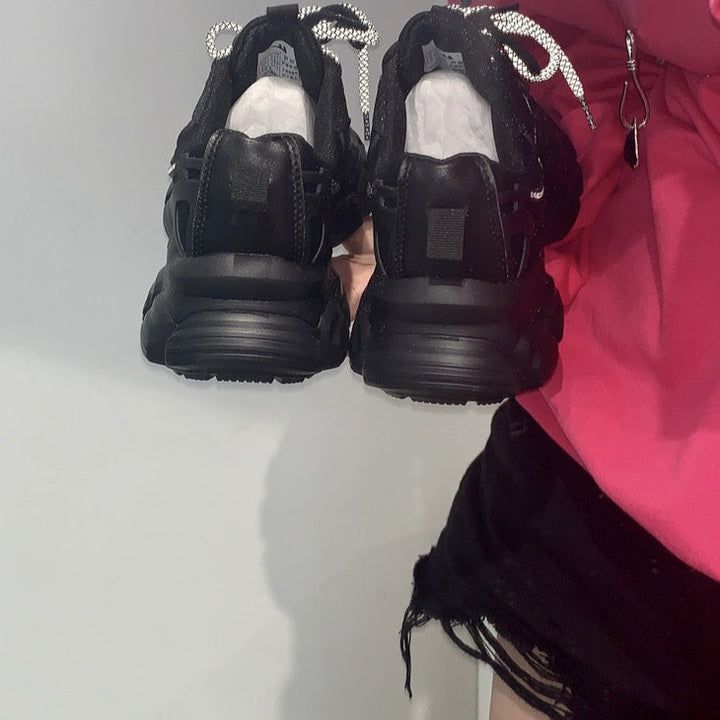 Womens Fashionable Platform Daddy Black Sneakers