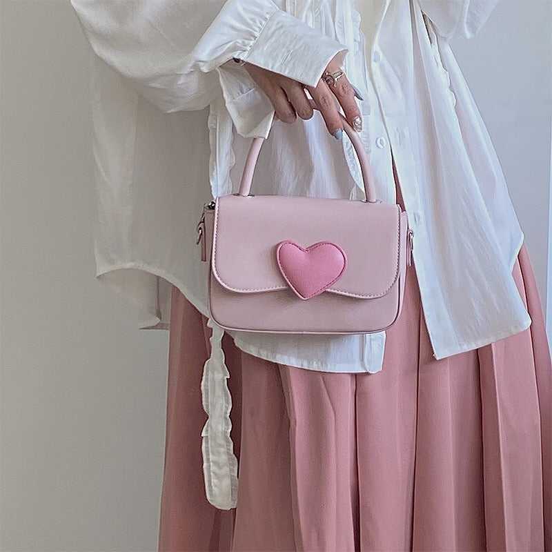 Pink Heart Chain Crossbody Bag Handbag