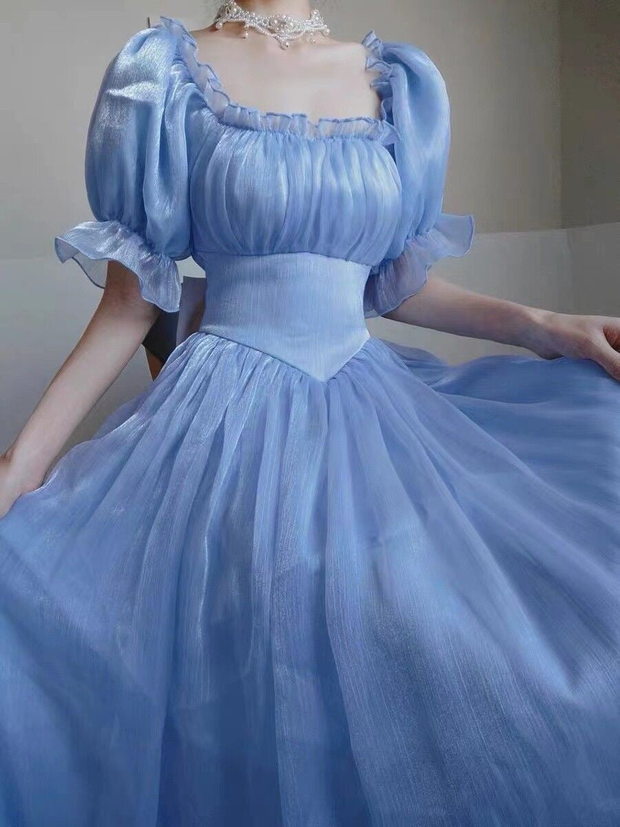 Womens Fairy Cottage Princess Long Dress