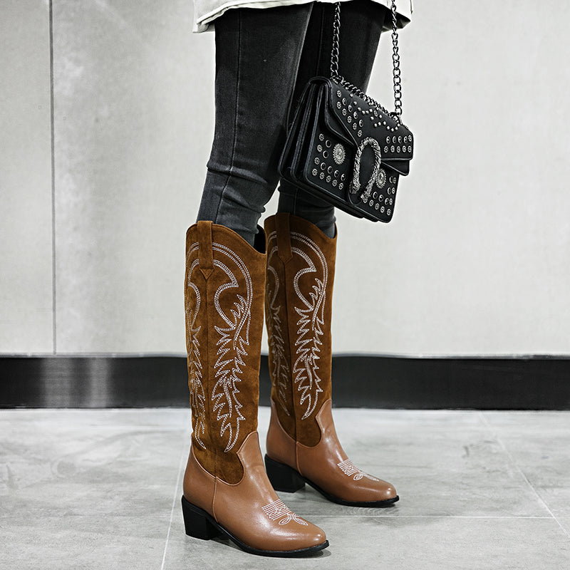 Womens Knee High Western Cowboy Boots
