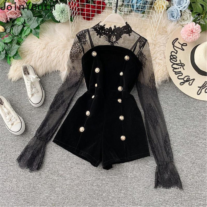 Women's Gothic Jumpsuit Two Piece Outfits