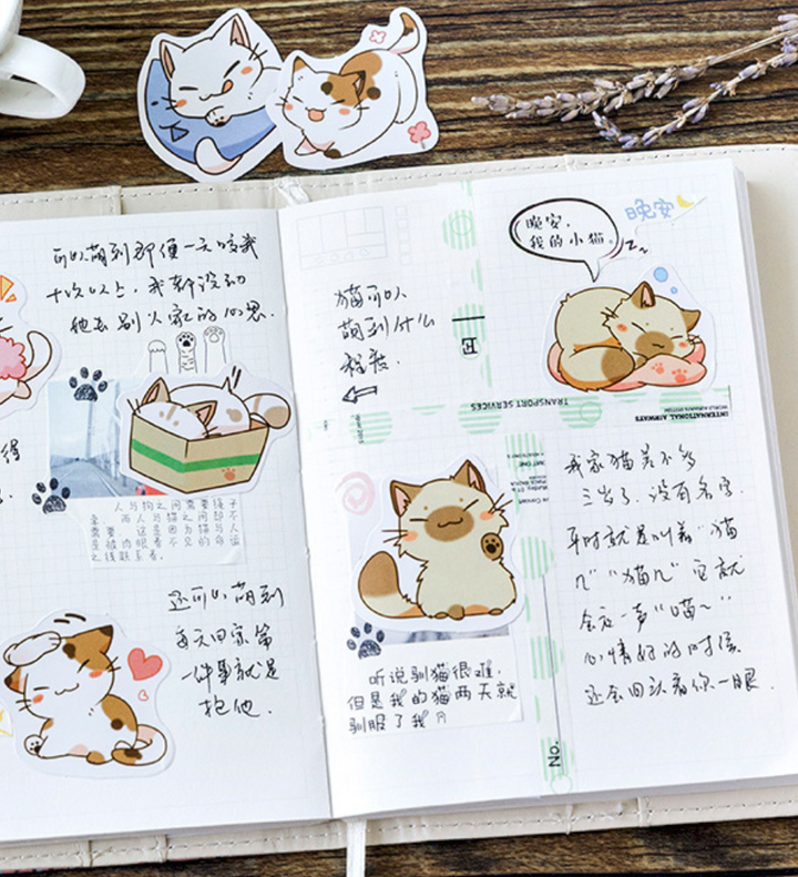 3Pcs Kawaii Little Chibi Cat Stickers