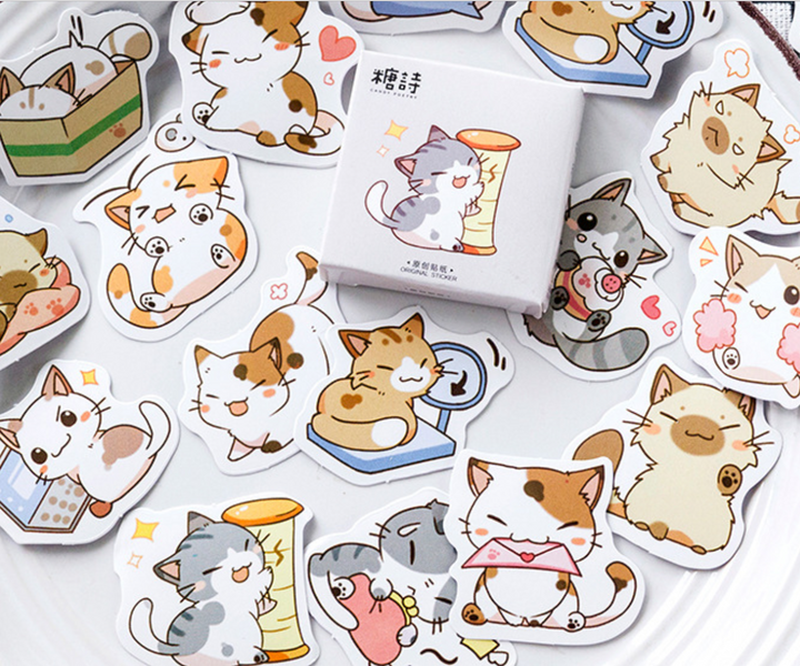 3Pcs Kawaii Little Chibi Cat Stickers