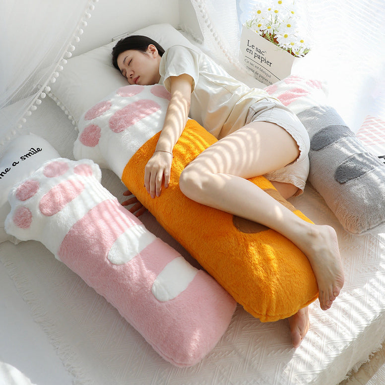 Cute Plush Cat Paw Long Throw Pillow Gifts