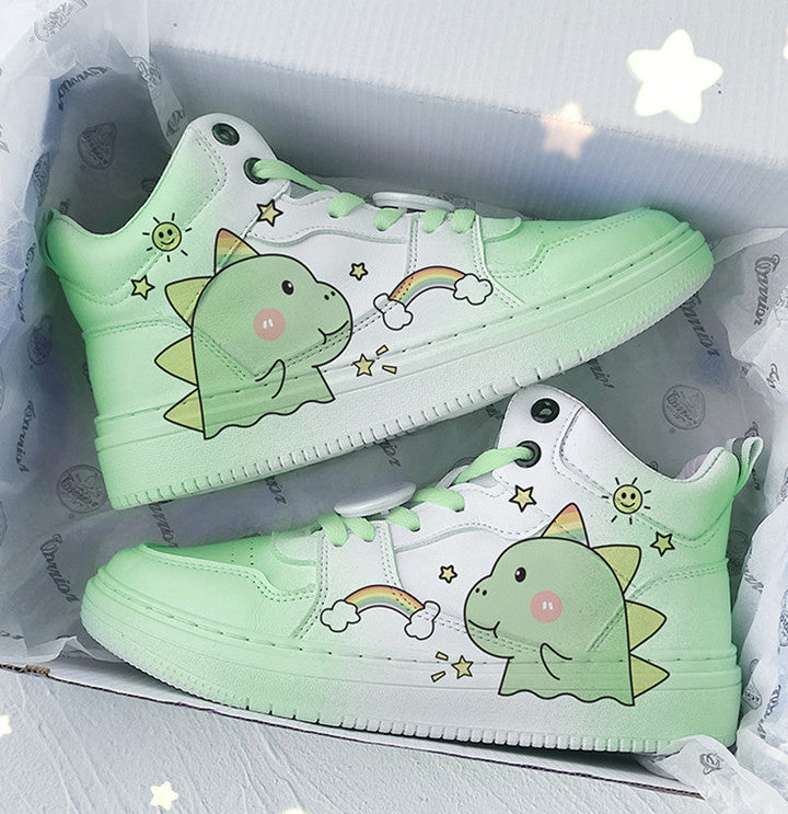 Preppy High Tops sneakers Lovely Dinosaur Shoes