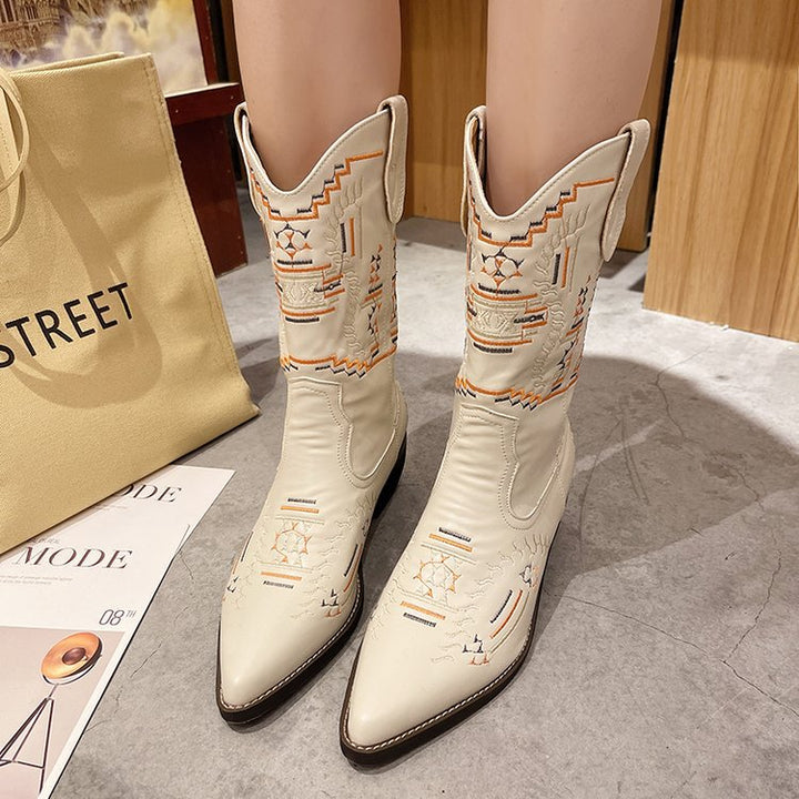 Womens Vintage Short Cowboy Boots