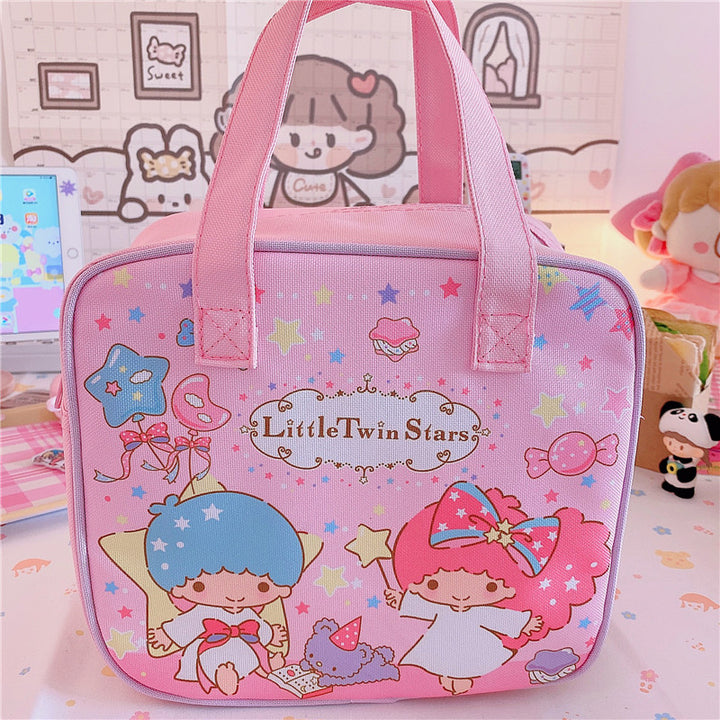 Cute Kitty Insulated Lunch Box Bag Tote Bag Lunch Organizer