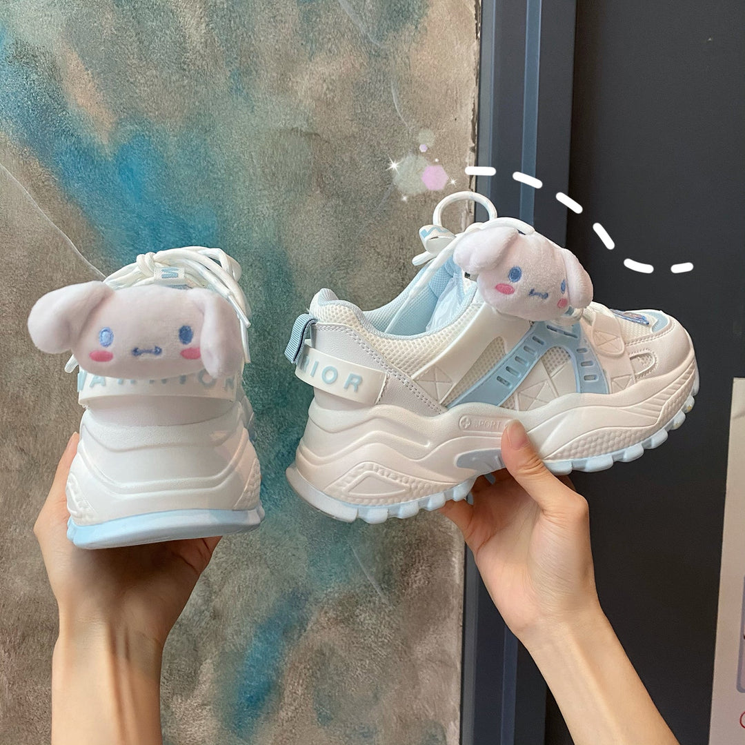 Women's Cute Anime Mesh Platform Sneakers Shoes