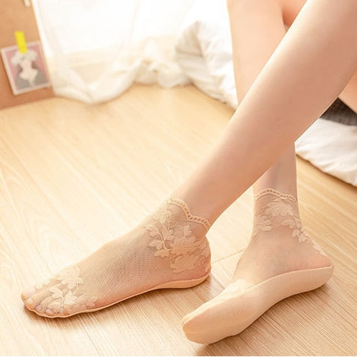 Women Invisible Lace Socks Thin