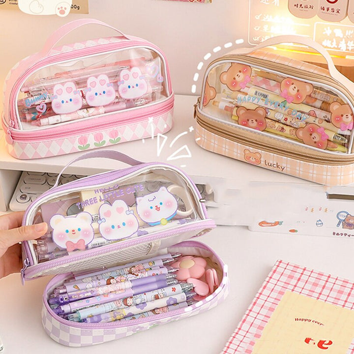 Kawaii Japanese Style Pastel Transparent Pencil Case