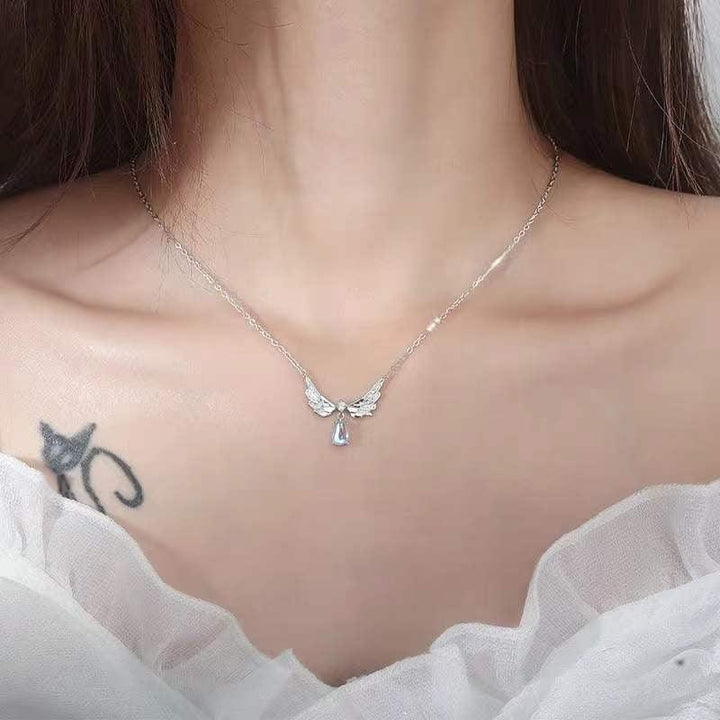 Angel Wings Moonstone Pendant Necklace
