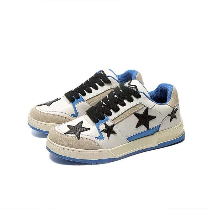 His & Her Star Sneakers and Skateboard Matching Shoes for Couples