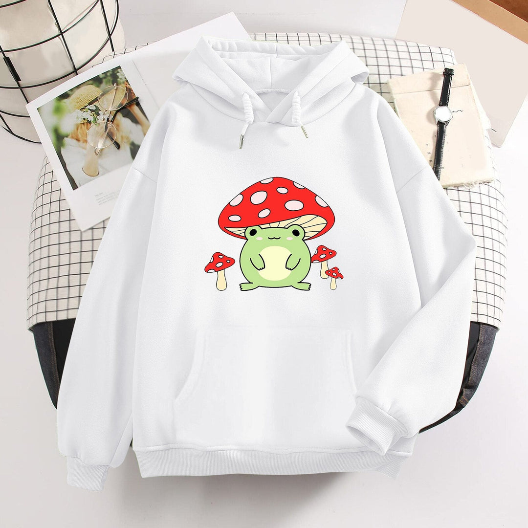 Women Cute Booyo Mushroom Frog Hoodie for Teen Girls