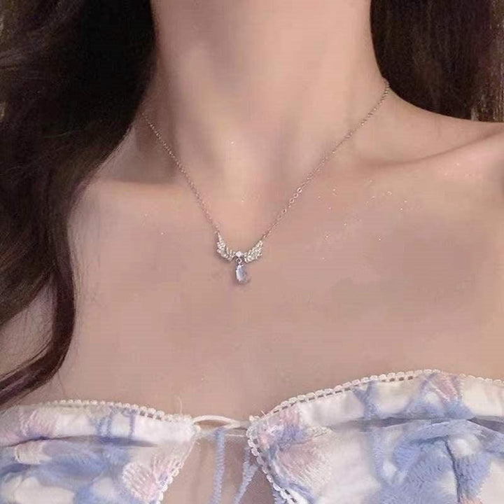 Angel Wings Moonstone Pendant Necklace