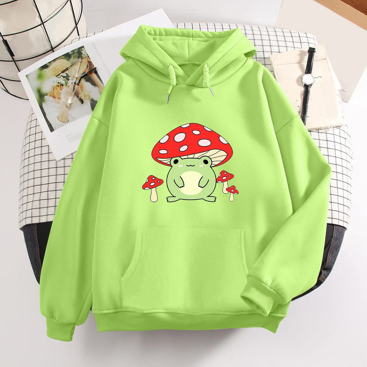 Women Cute Booyo Mushroom Frog Hoodie for Teen Girls